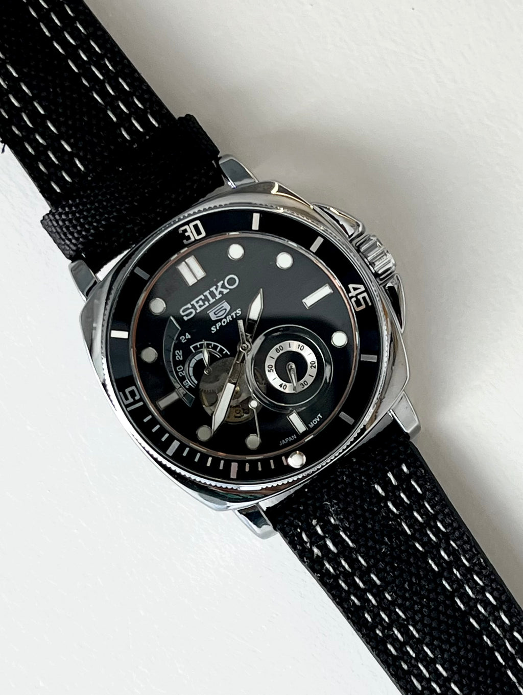 Seiko 5 sports Open Heart dial Black